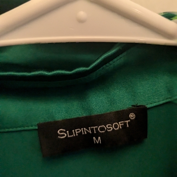 Slipintosoft 100% Mulberry Silk Green Midi Dress - Picture 4 of 6